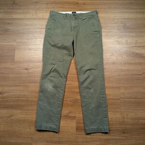 J.Crew 770 Straight Fit Lined Pants Mens 29x30(29) Olive Green Cotton Canvas